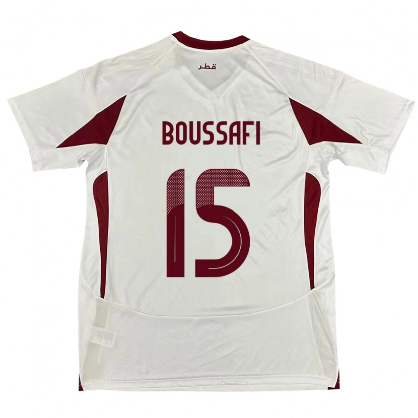 Danxen Bambino Maglia Qatar Rabh Boussafi #15 Bianco Kit Gara Away 24-26 Maglietta