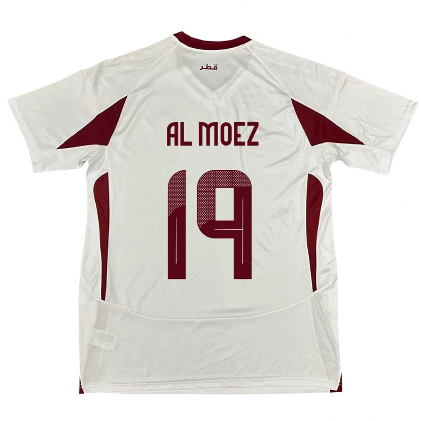 Danxen Bambino Maglia Qatar Almoez Ali #19 Bianco Kit Gara Away 24-26 Maglietta