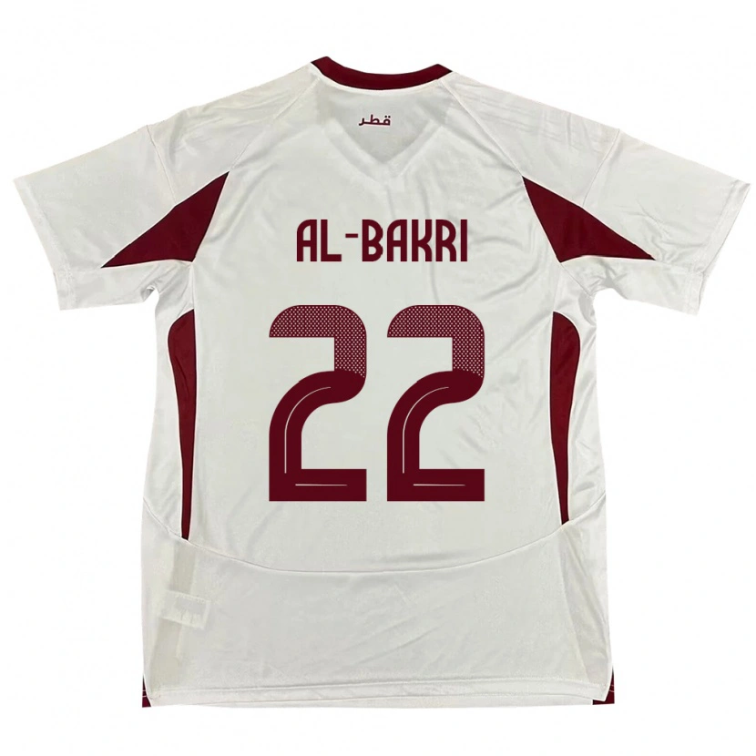 Danxen Bambino Maglia Qatar Mohamed Al-Bakri #22 Bianco Kit Gara Away 24-26 Maglietta