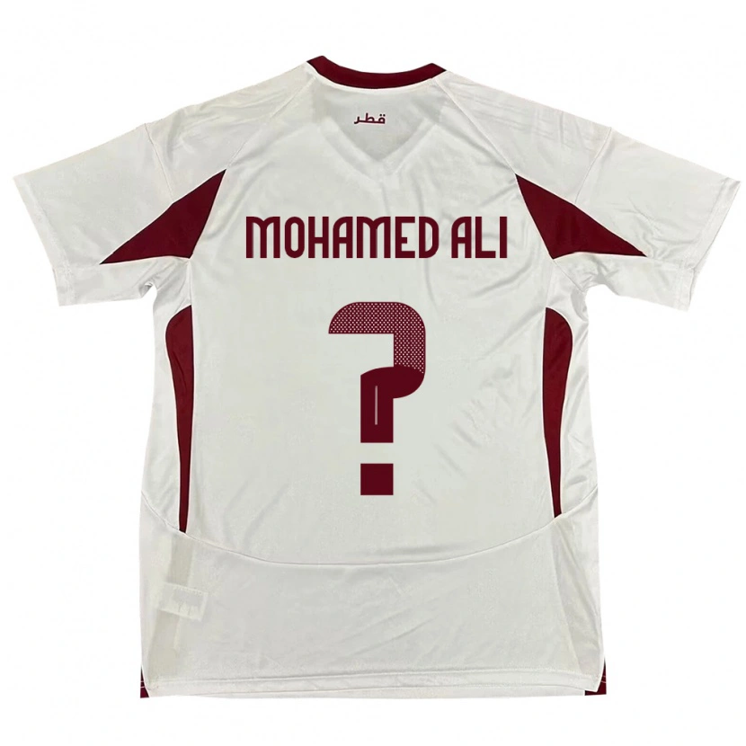 Danxen Bambino Maglia Qatar Youssef Mohamed Ali #0 Bianco Kit Gara Away 24-26 Maglietta