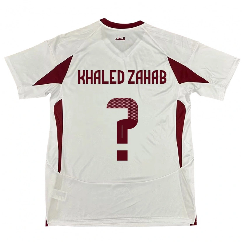 Danxen Bambino Maglia Qatar Abdelrahman Khaled Zahab #0 Bianco Kit Gara Away 24-26 Maglietta