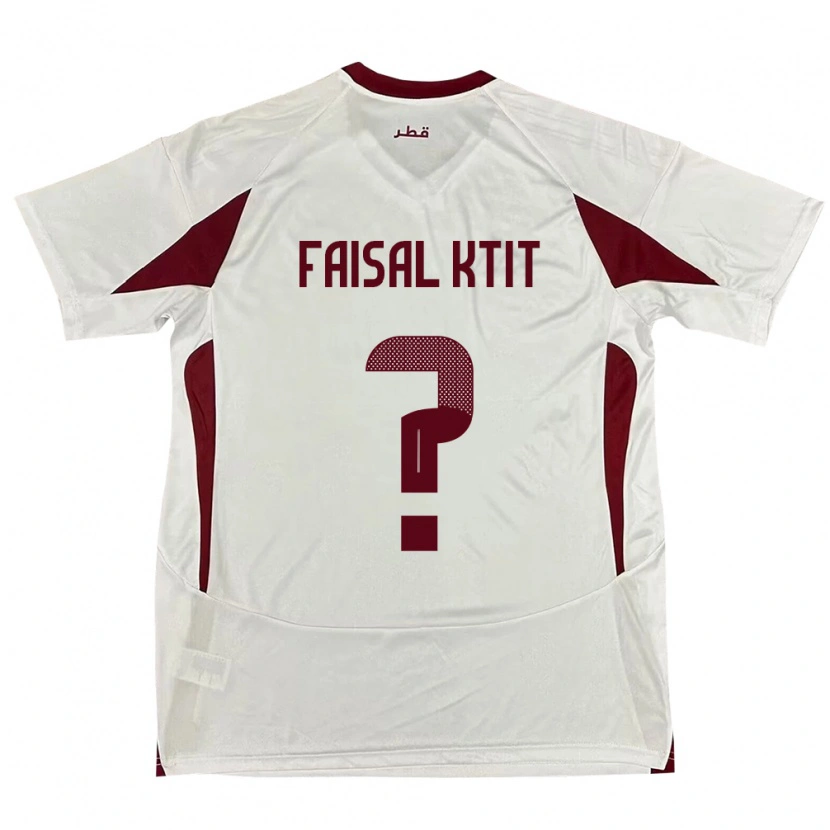 Danxen Bambino Maglia Qatar Zaid Faisal Ktit #0 Bianco Kit Gara Away 24-26 Maglietta