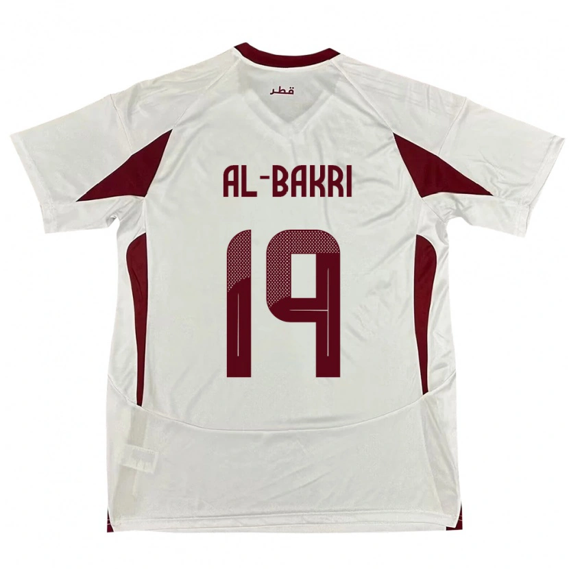 Danxen Bambino Maglia Qatar Abdulaziz Al-Bakri #19 Bianco Kit Gara Away 24-26 Maglietta