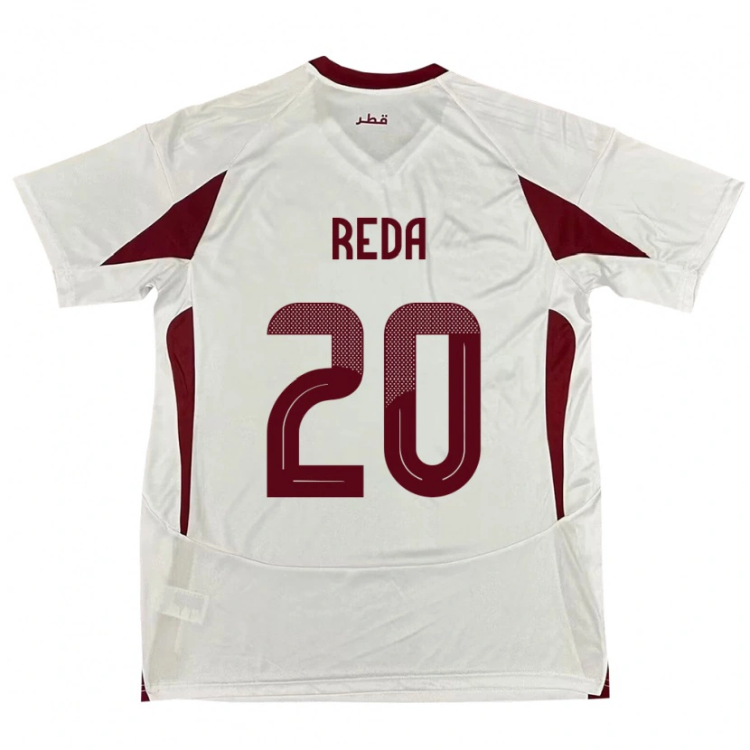 Danxen Bambino Maglia Qatar Salem Reda #20 Bianco Kit Gara Away 24-26 Maglietta