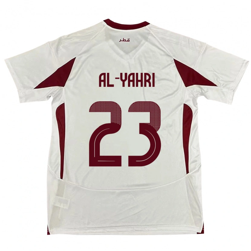 Danxen Bambino Maglia Qatar Nawaf Al-Yahri #23 Bianco Kit Gara Away 24-26 Maglietta