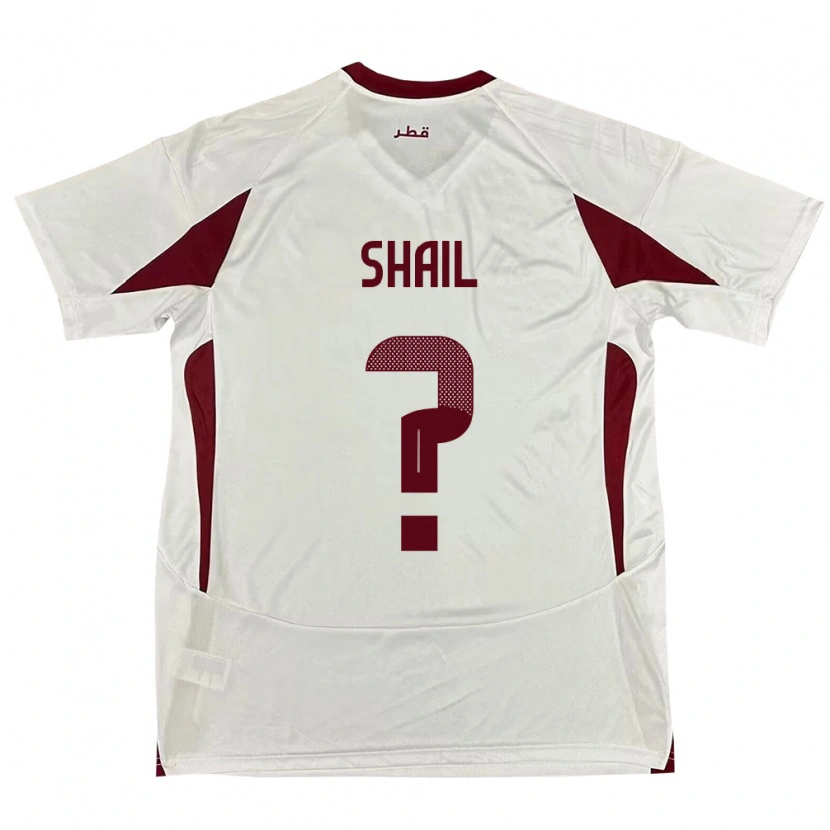 Danxen Bambino Maglia Qatar Ahmad Shail #0 Bianco Kit Gara Away 24-26 Maglietta