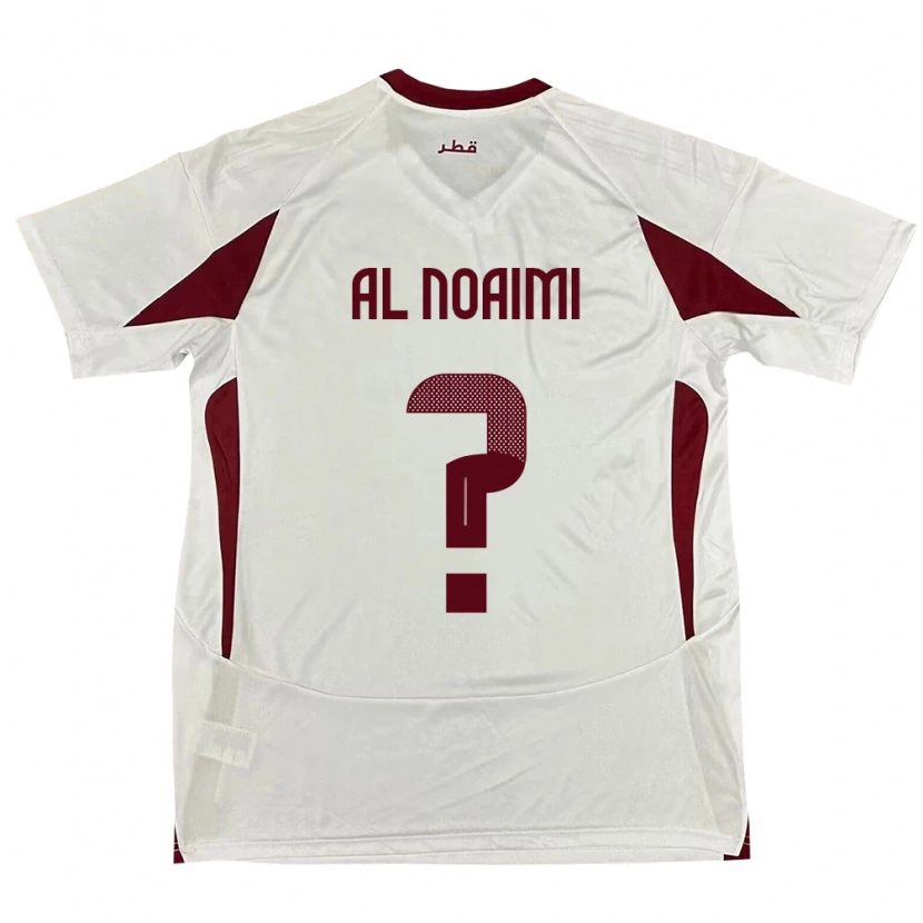 Danxen Bambino Maglia Qatar Mohammad Al Noaimi #0 Bianco Kit Gara Away 24-26 Maglietta