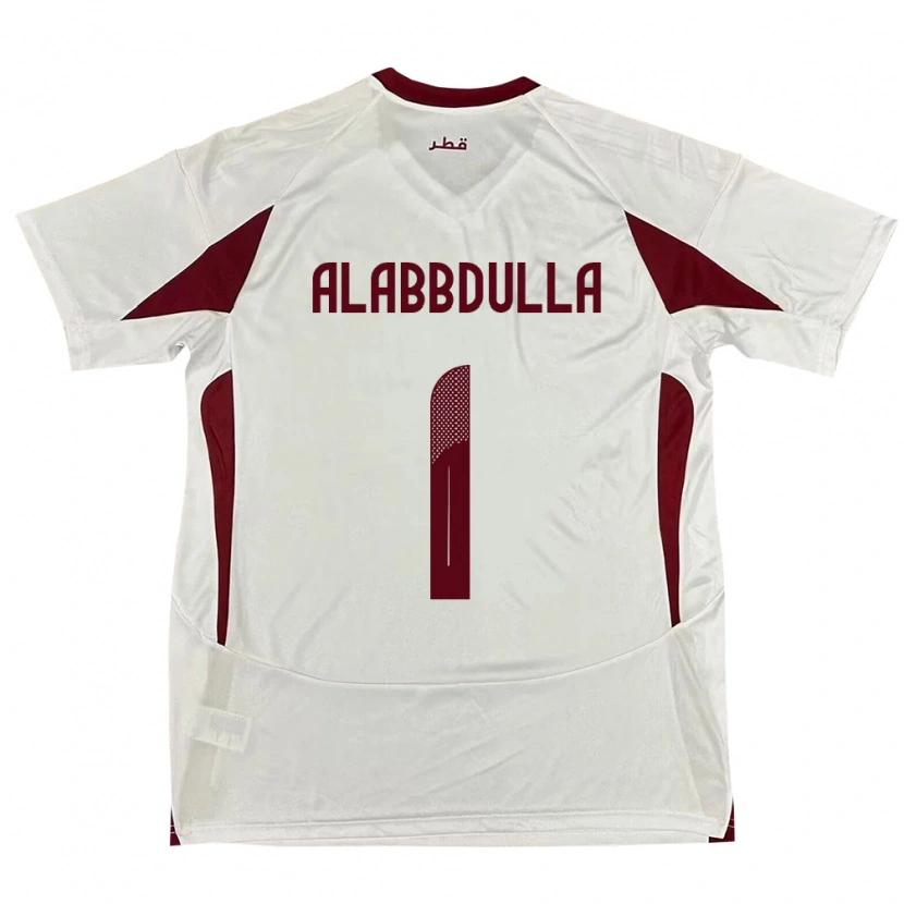 Danxen Bambino Maglia Qatar Latifa Alabbdulla #1 Bianco Kit Gara Away 24-26 Maglietta