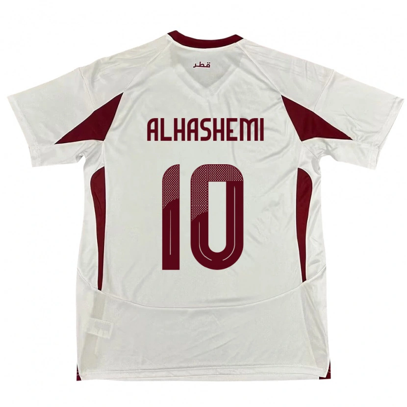 Danxen Bambino Maglia Qatar Suaad Alhashemi #10 Bianco Kit Gara Away 24-26 Maglietta