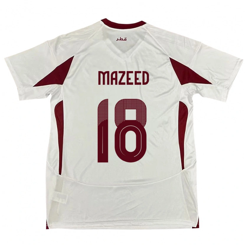 Danxen Bambino Maglia Qatar Khalid Muneer Ali #18 Bianco Kit Gara Away 24-26 Maglietta