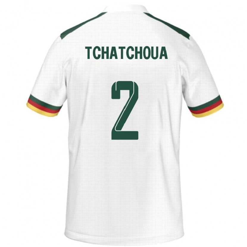 Danxen Bambino Maglia Camerun Jackson Tchatchoua #2 Bianco Kit Gara Away 24-26 Maglietta
