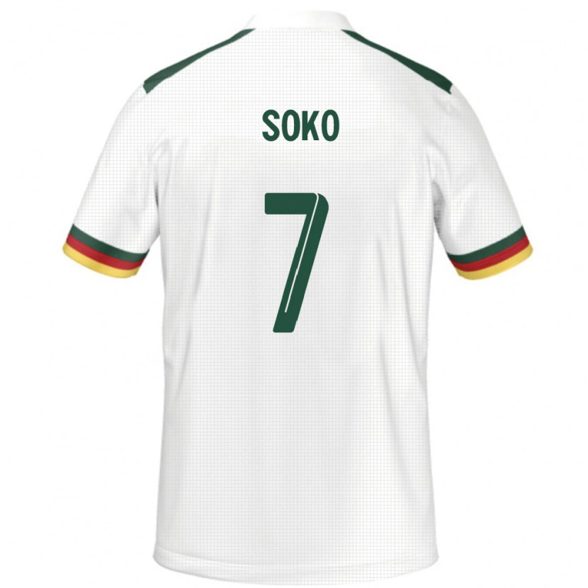 Danxen Bambino Maglia Camerun Patrick Soko #7 Bianco Kit Gara Away 24-26 Maglietta