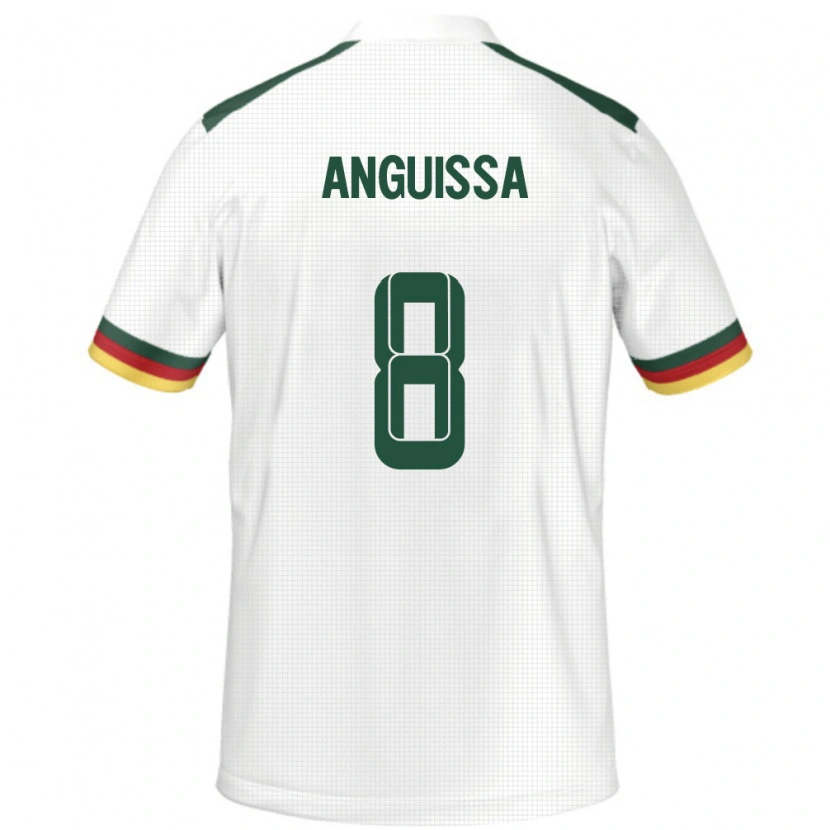 Danxen Bambino Maglia Camerun Frank Anguissa #8 Bianco Kit Gara Away 24-26 Maglietta