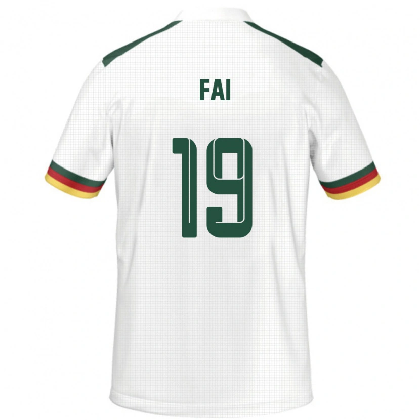Danxen Bambino Maglia Camerun Collins Fai #19 Bianco Kit Gara Away 24-26 Maglietta