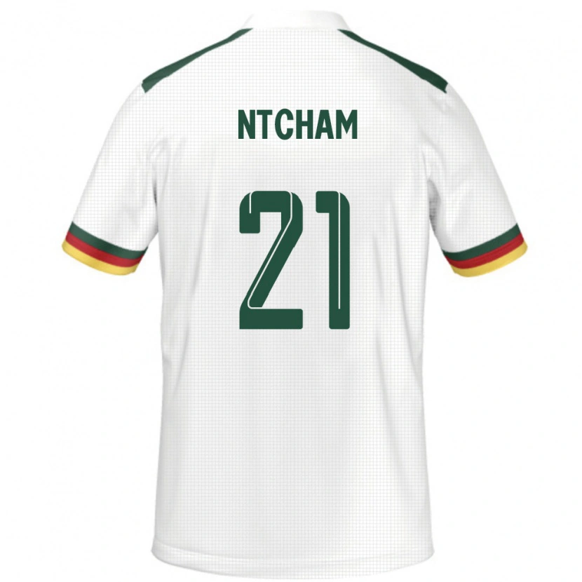 Danxen Bambino Maglia Camerun Olivier Ntcham #21 Bianco Kit Gara Away 24-26 Maglietta