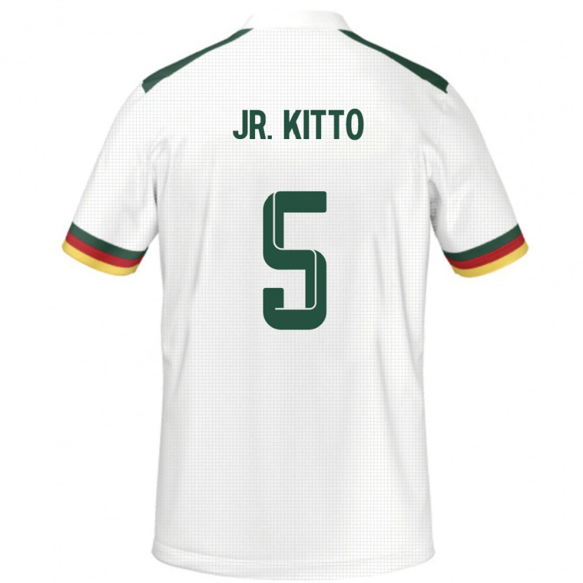 Danxen Bambino Maglia Camerun Samuel Junior Kotto #5 Bianco Kit Gara Away 24-26 Maglietta