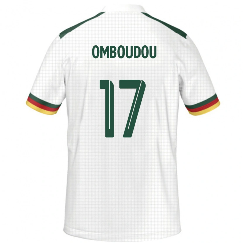 Danxen Bambino Maglia Camerun Brigitte Omboudou #17 Bianco Kit Gara Away 24-26 Maglietta