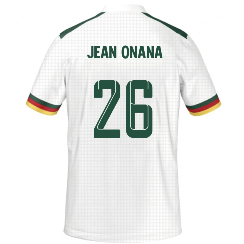 Danxen Bambino Maglia Camerun Jean Onana #26 Bianco Kit Gara Away 24-26 Maglietta