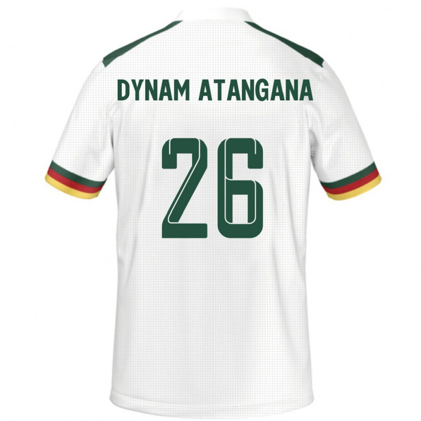 Danxen Bambino Maglia Camerun Marc Dynam Atangana #26 Bianco Kit Gara Away 24-26 Maglietta