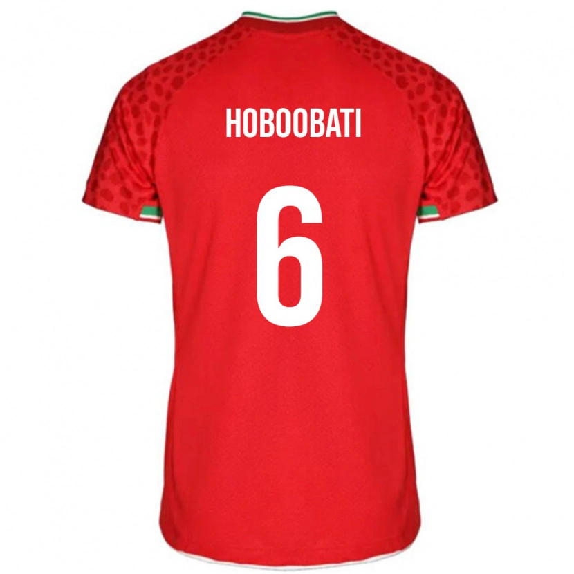 Danxen Bambino Maglia Iran Samir Hoboobati #6 Rosso Kit Gara Away 24-26 Maglietta