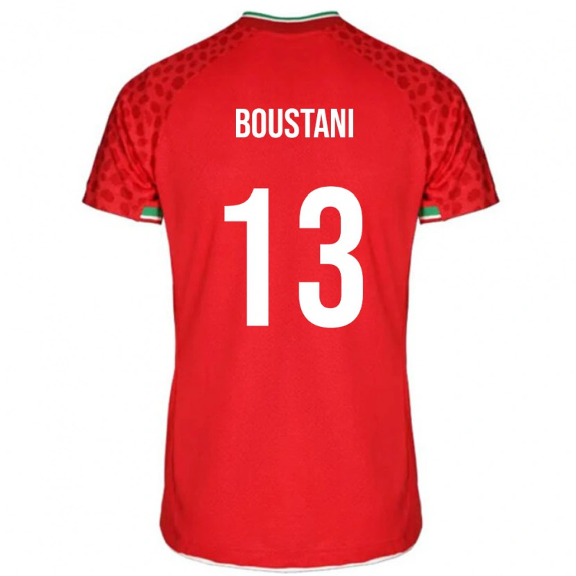 Danxen Bambino Maglia Iran Amirmohammad Boustani #13 Rosso Kit Gara Away 24-26 Maglietta
