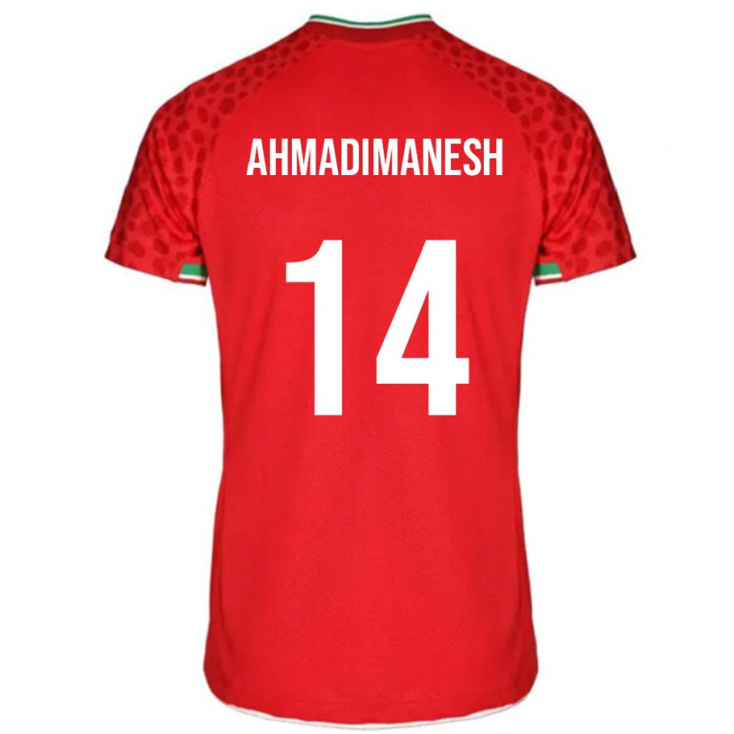 Danxen Bambino Maglia Iran Iliya Ahmadimanesh #14 Rosso Kit Gara Away 24-26 Maglietta