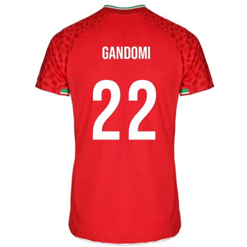 Danxen Bambino Maglia Iran Mohammad Gandomi #22 Rosso Kit Gara Away 24-26 Maglietta