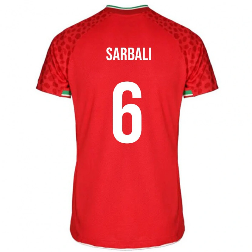 Danxen Bambino Maglia Iran Zahra Sarbali #6 Rosso Kit Gara Away 24-26 Maglietta