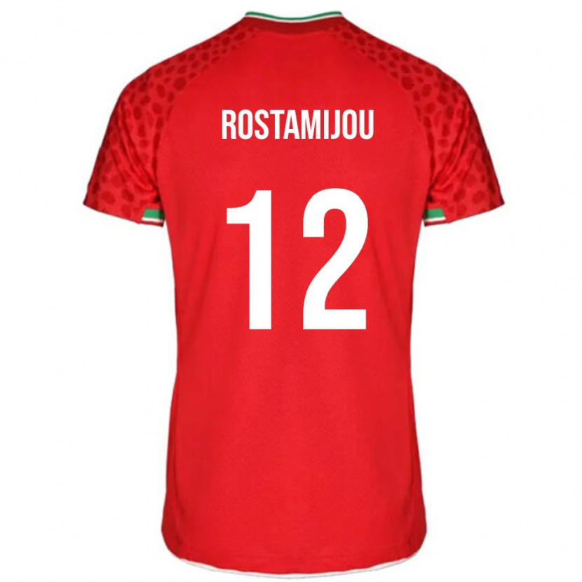 Danxen Bambino Maglia Iran Alireza Rostamijou #12 Rosso Kit Gara Away 24-26 Maglietta