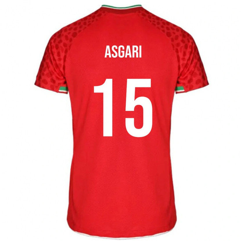 Danxen Bambino Maglia Iran Mohammad Asgari #15 Rosso Kit Gara Away 24-26 Maglietta