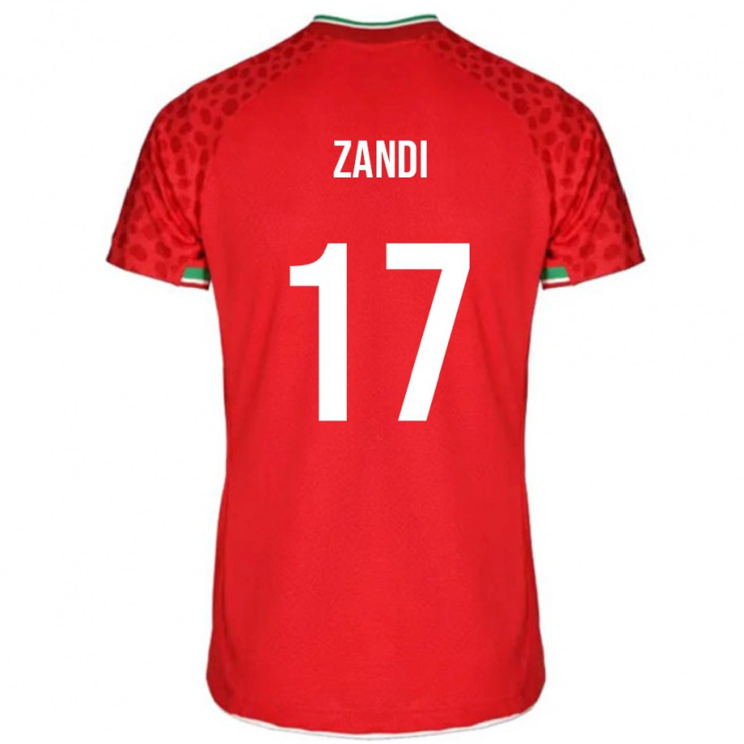 Danxen Bambino Maglia Iran Negin Zandi #17 Rosso Kit Gara Away 24-26 Maglietta