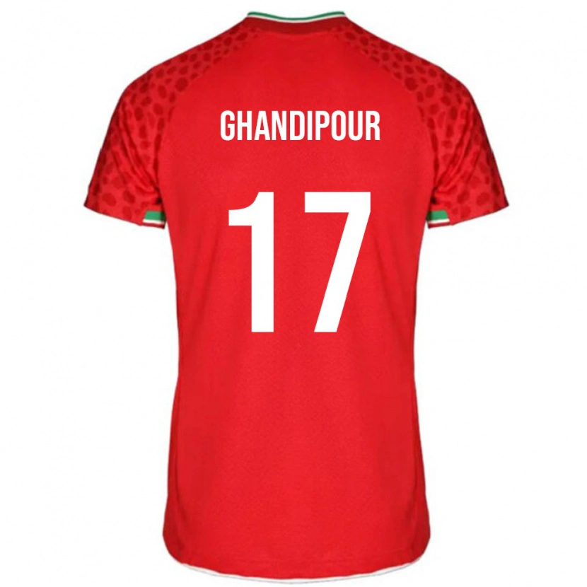 Danxen Bambino Maglia Iran Reza Ghandipour #17 Rosso Kit Gara Away 24-26 Maglietta