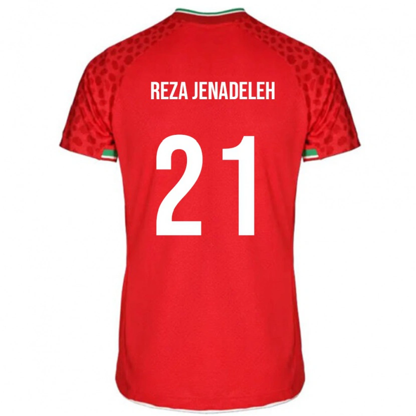 Danxen Bambino Maglia Iran Ahmad Reza Jenadeleh #21 Rosso Kit Gara Away 24-26 Maglietta