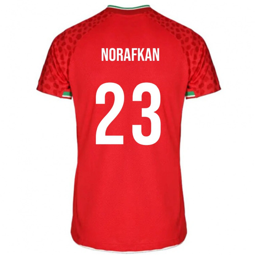 Danxen Bambino Maglia Iran Omid Norafkan #23 Rosso Kit Gara Away 24-26 Maglietta