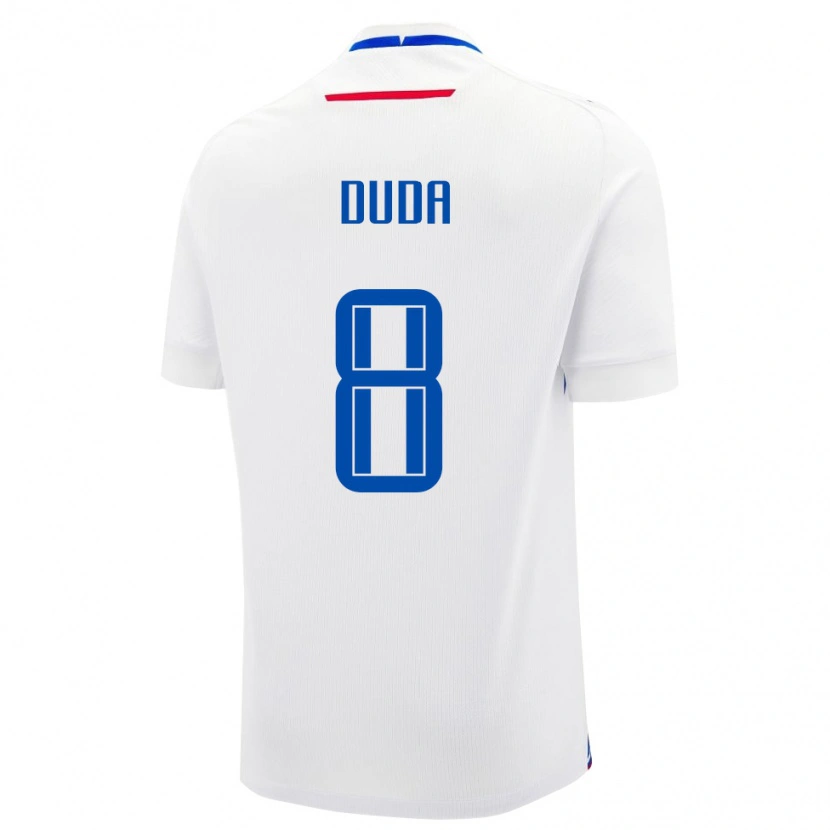 Danxen Bambino Maglia Slovacchia Ondrej Duda #8 Bianco Kit Gara Away 24-26 Maglietta