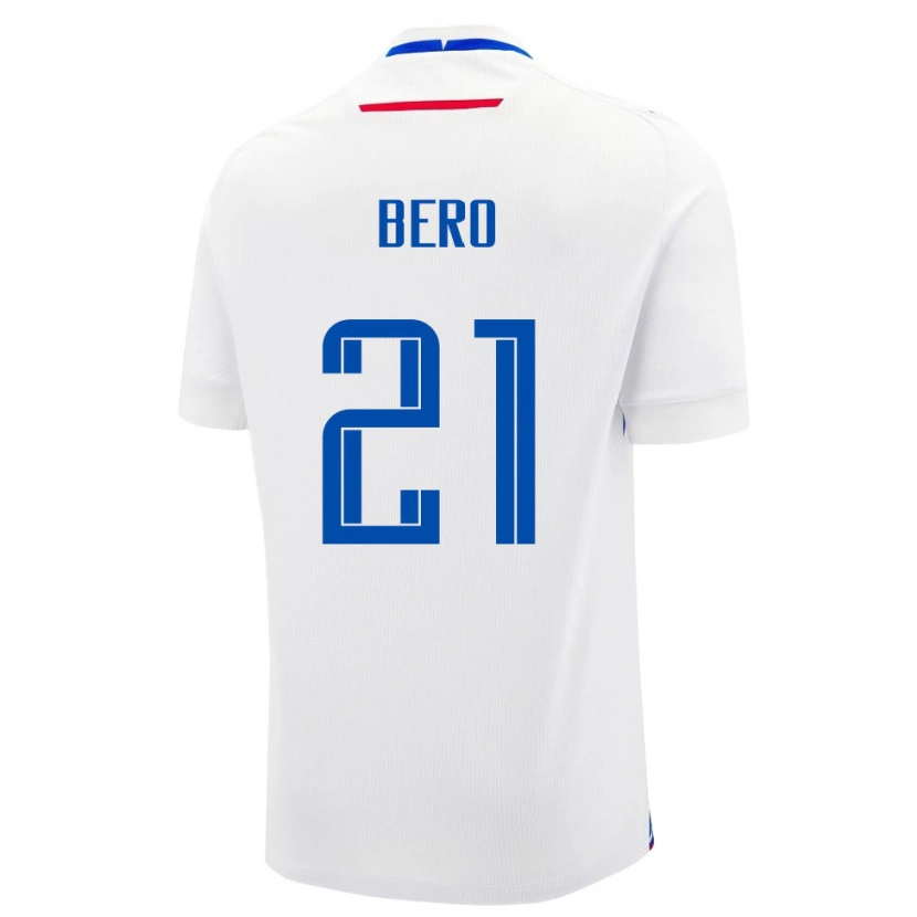 Danxen Bambino Maglia Slovacchia Matus Bero #21 Bianco Kit Gara Away 24-26 Maglietta