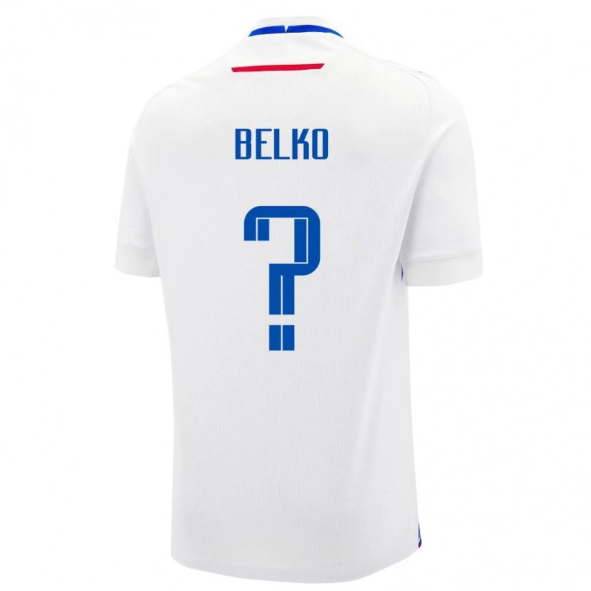Danxen Bambino Maglia Slovacchia Lubomir Belko #0 Bianco Kit Gara Away 24-26 Maglietta