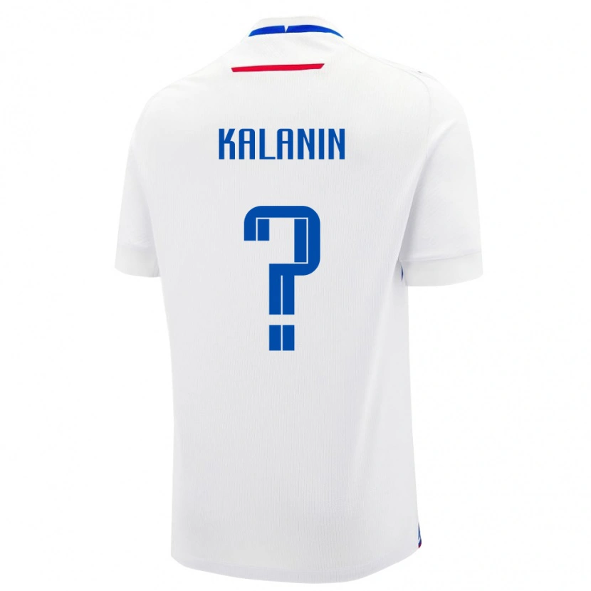 Danxen Bambino Maglia Slovacchia David Kalanin #0 Bianco Kit Gara Away 24-26 Maglietta