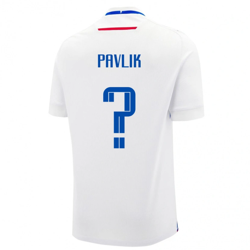 Danxen Bambino Maglia Slovacchia Matus Pavlik #0 Bianco Kit Gara Away 24-26 Maglietta