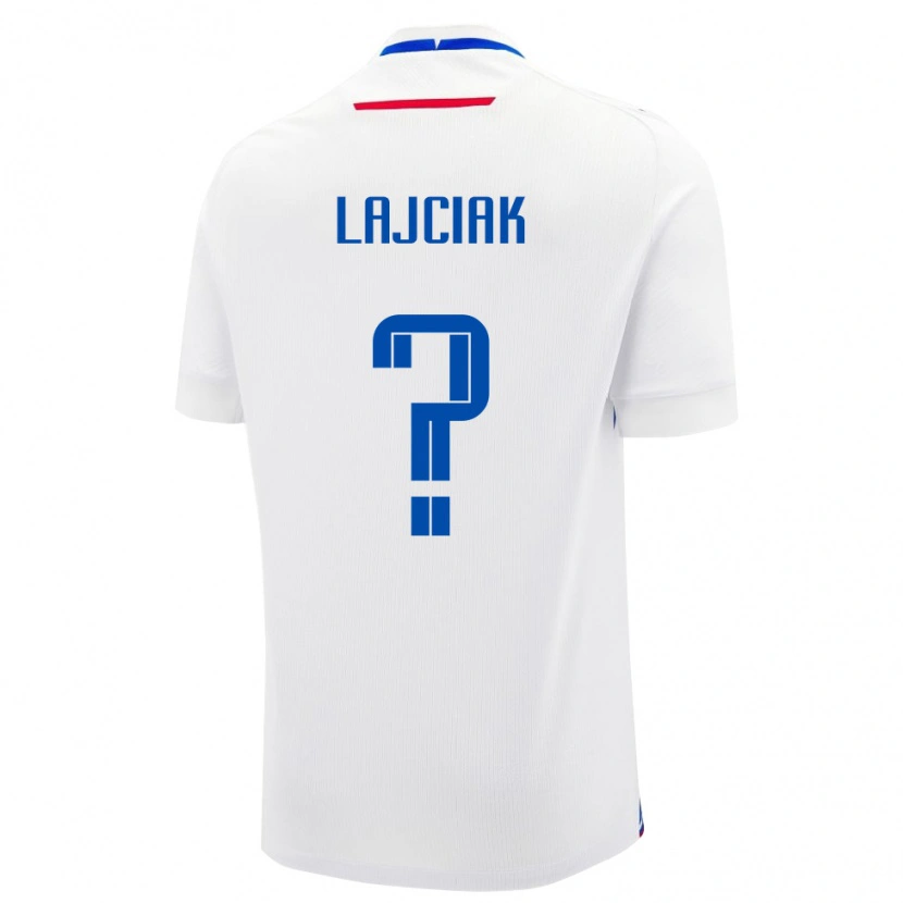 Danxen Bambino Maglia Slovacchia Alex Lajciak #0 Bianco Kit Gara Away 24-26 Maglietta