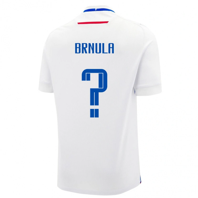 Danxen Bambino Maglia Slovacchia Jan Brnula #0 Bianco Kit Gara Away 24-26 Maglietta