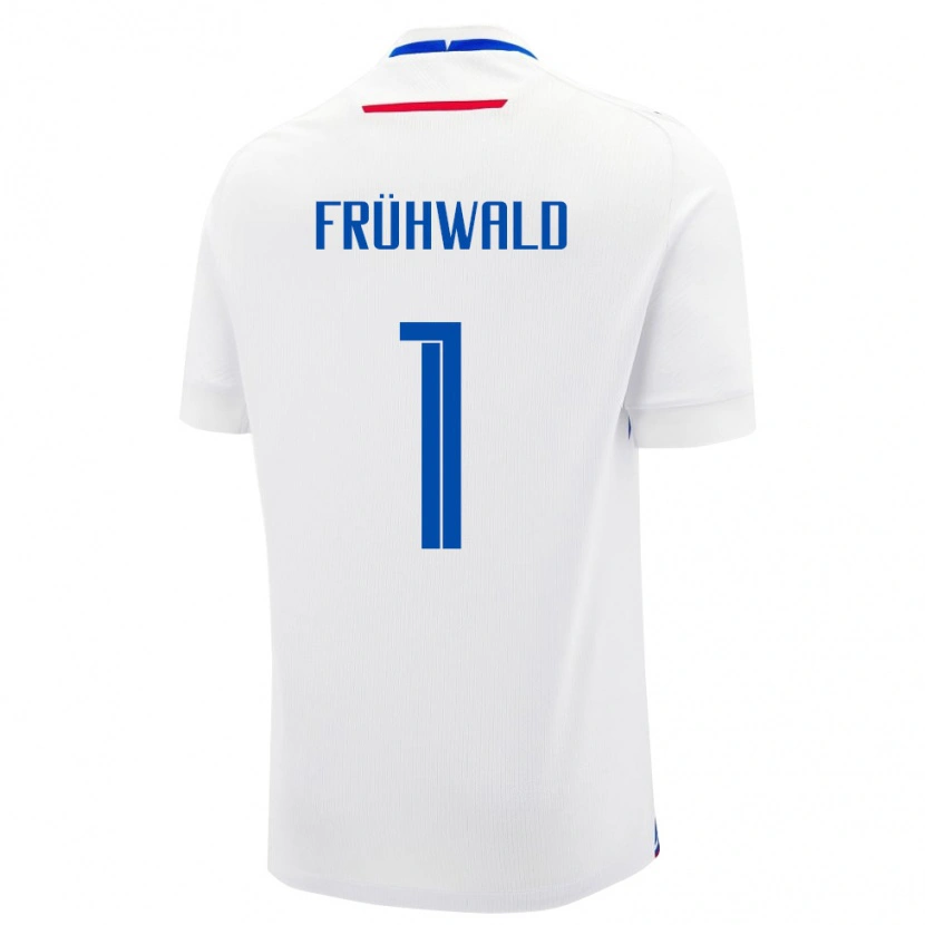Danxen Bambino Maglia Slovacchia Tomas Frühwald #1 Bianco Kit Gara Away 24-26 Maglietta