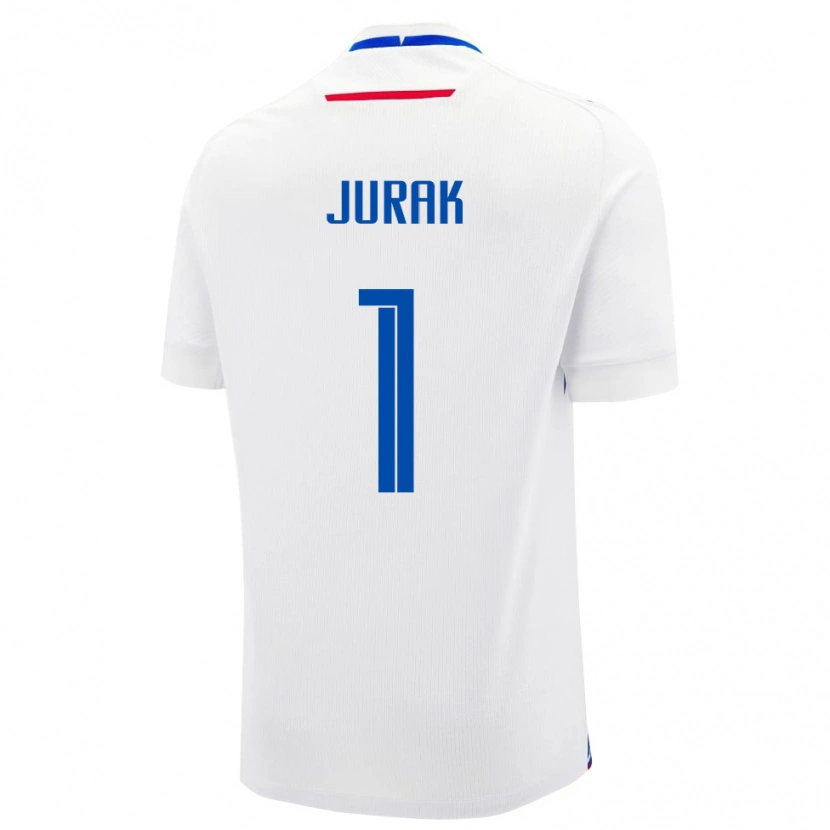 Danxen Bambino Maglia Slovacchia Marek Jurak #1 Bianco Kit Gara Away 24-26 Maglietta