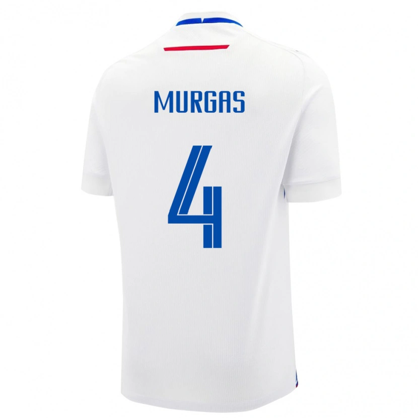 Danxen Bambino Maglia Slovacchia Jan Murgas #4 Bianco Kit Gara Away 24-26 Maglietta