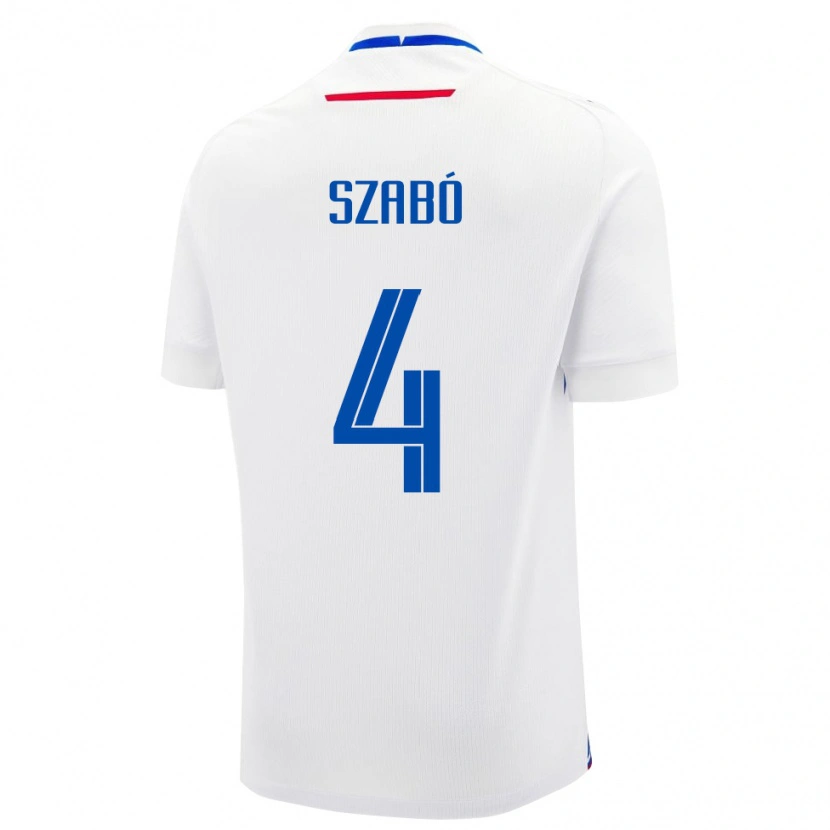 Danxen Bambino Maglia Slovacchia Bence Szabó #4 Bianco Kit Gara Away 24-26 Maglietta