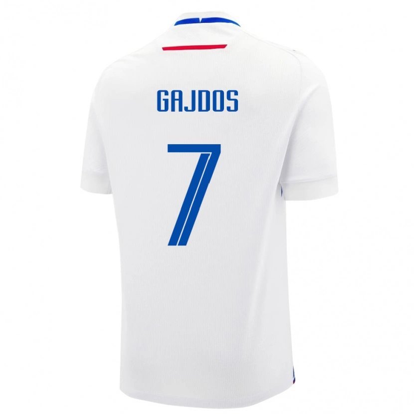 Danxen Bambino Maglia Slovacchia Artur Gajdos #7 Bianco Kit Gara Away 24-26 Maglietta