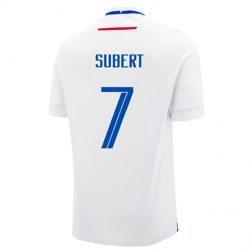Danxen Bambino Maglia Slovacchia Alex Subert #7 Bianco Kit Gara Away 24-26 Maglietta