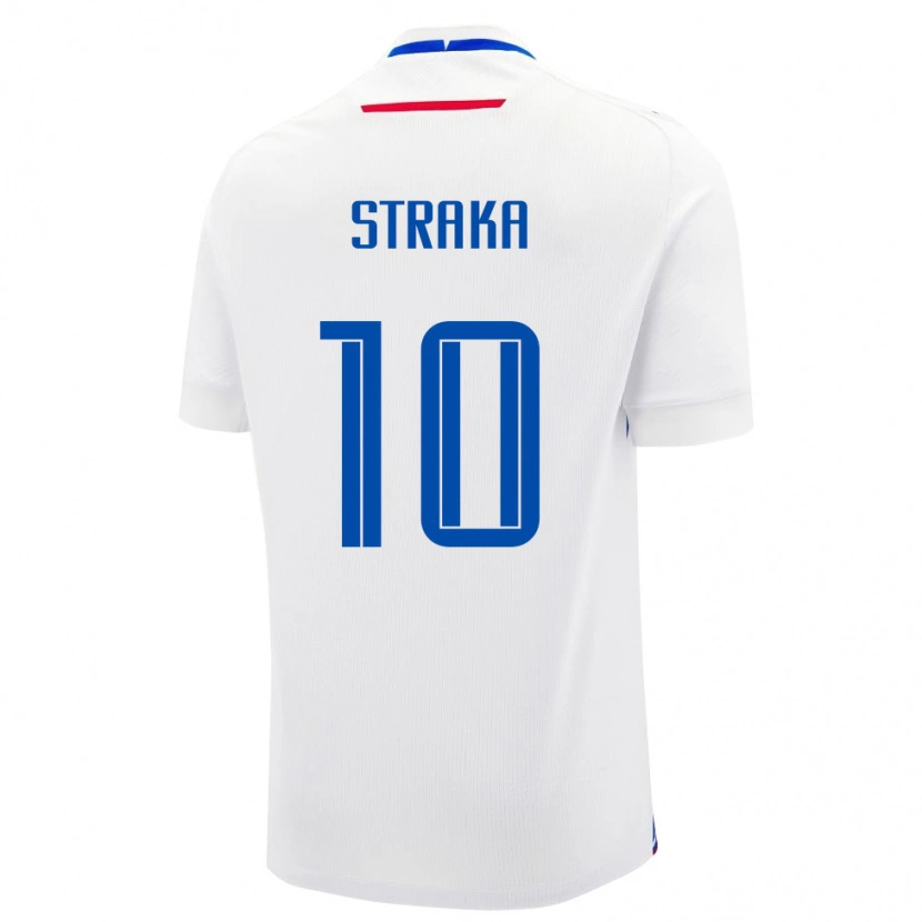 Danxen Bambino Maglia Slovacchia David Straka #10 Bianco Kit Gara Away 24-26 Maglietta
