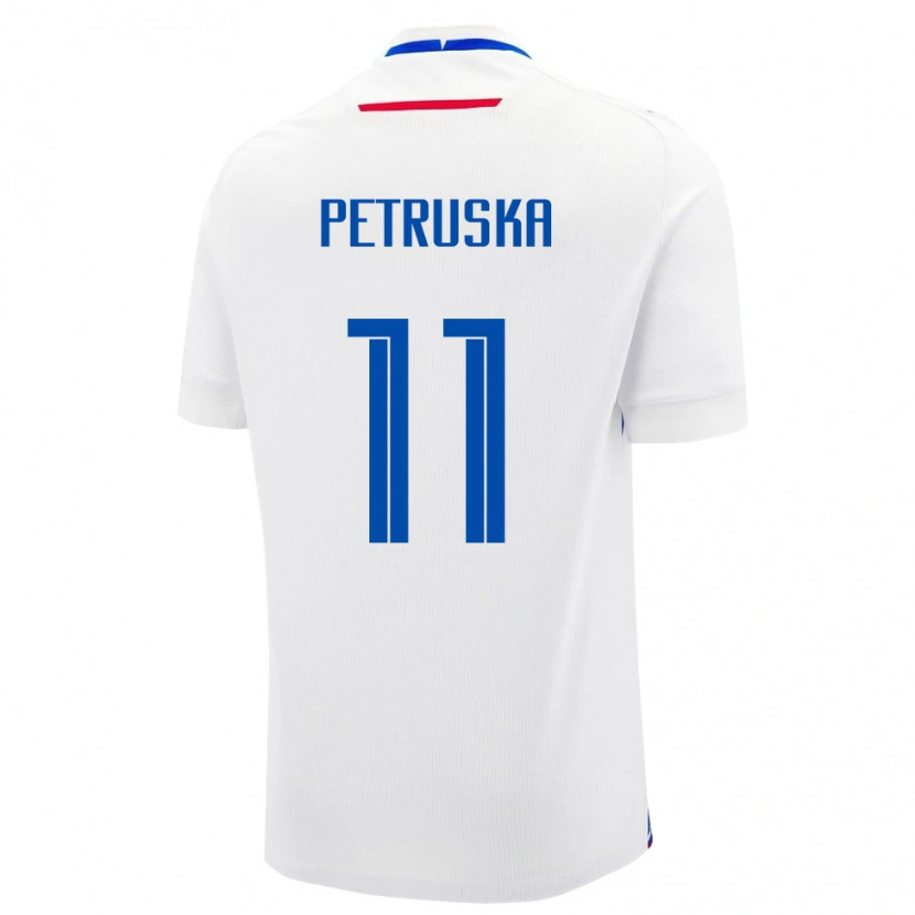 Danxen Bambino Maglia Slovacchia Robert Petruska #11 Bianco Kit Gara Away 24-26 Maglietta