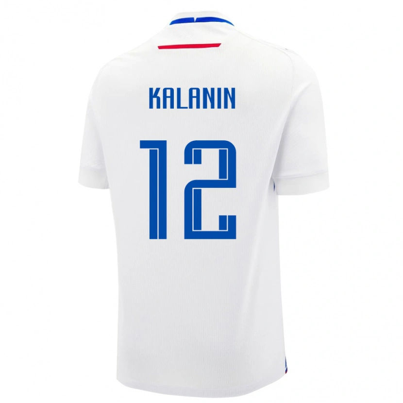 Danxen Bambino Maglia Slovacchia Filip Kalanin #12 Bianco Kit Gara Away 24-26 Maglietta